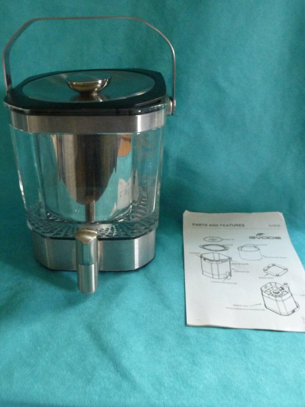 Gvode Large Cold Brew Coffee Maker Stainless/Glass/Heavy G1810(like Kitchen aid